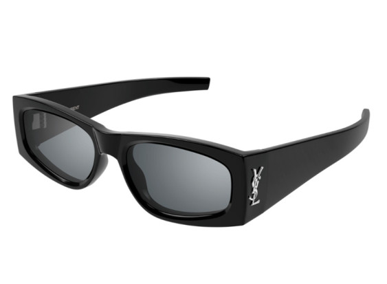 Saint Laurent SLM140/F 002 Shiny Black/Grey Silver Mirror