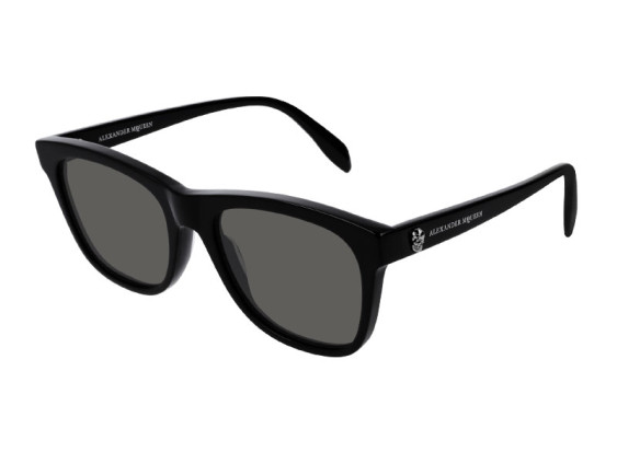 Alexander McQueen AM0158S 001 Shiny Black/Grey