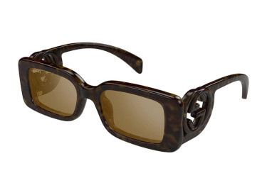 Gucci GG1325S 012 Dark Brown Havana/Brown with Light Silver Mirror