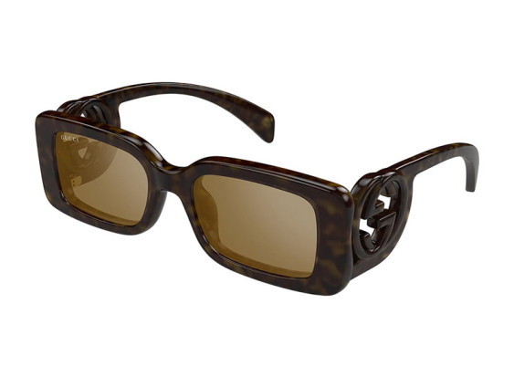 Gucci GG1325S 012 Dark Brown Havana/Brown with Light Silver Mirror