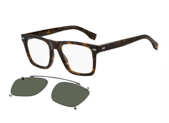 Hugo Boss BOSS 1445/CS 0086 QT Havana with Grey Clip-On/Green