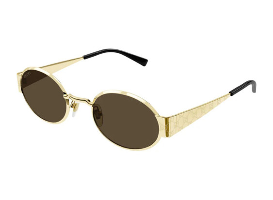 Gucci GG1854S 005 Shiny Gold with GG Pathern/Brown