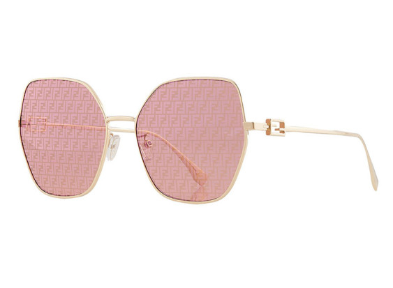 Fendi FE40033U 10U Gold/Dark Pink with Rose Micro FF Pattern