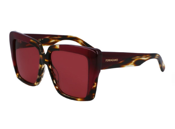 Salvatore Ferragamo SF1060SN 215 Triped Brown/Purple/Mauve
