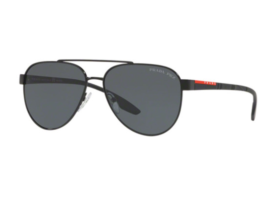 Prada PS54TS 1AB5Z1 Black/Grey Polarized 61 mm