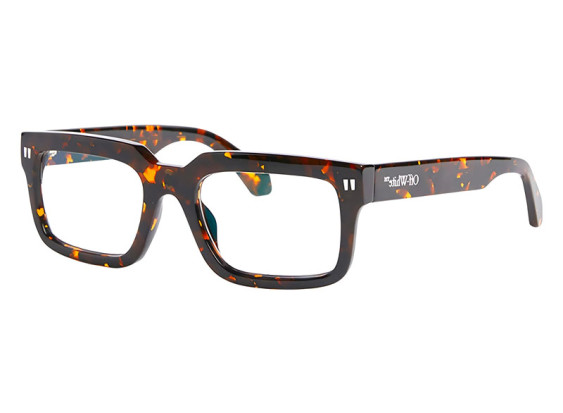 Off-White OERI130 CLIP ON2 6018 Havana/Clear with Magnetic Clip-On Yellow