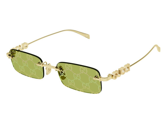 Gucci GG1808S 002 Gold/Green with GG pattern Mirror