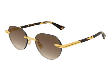 Bottega Veneta BV1379S 003 Shiny Gold/Brown Gradient