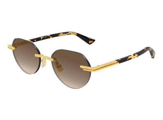 Bottega Veneta BV1379S 003 Shiny Gold/Brown Gradient