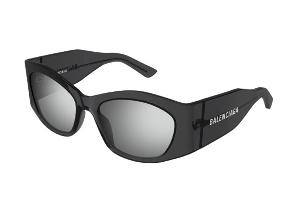Balenciaga BB0329S 003 Transparent Dark Grey/Silver Mirror