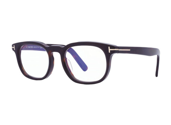 Tom Ford FT5930-D-B 052 Dark Havana/Clear Blue Light Block Lenses 52mm