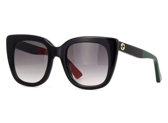 Gucci GG0163SN 003 Black with Red and Green/Grey Gradient