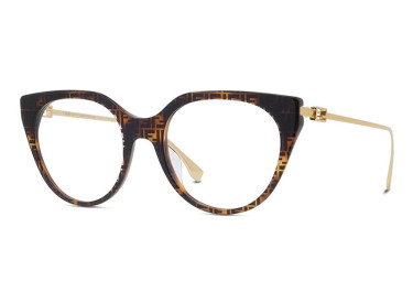 Fendi FE50010I 055 Shiny FF Havana 53mm