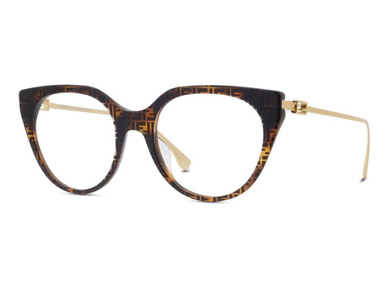Fendi FE50010I 055 Shiny FF Havana 53mm