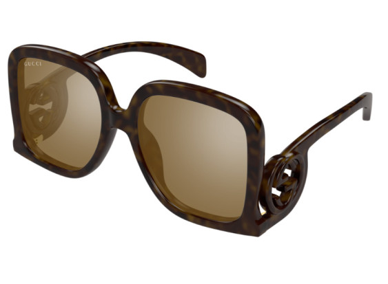 Gucci GG1326S 007 Dark Havana/Brown Mirror