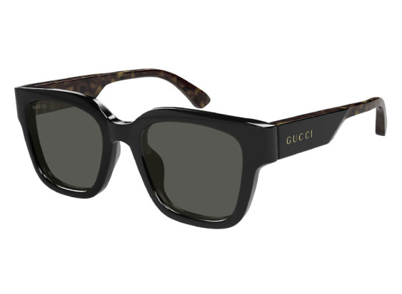 Gucci GG1670SK 001 Black and Dark Havana/Grey