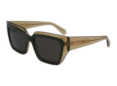 Salvatore Ferragamo SF2002S 327 Transparent Khaki/Green/Green