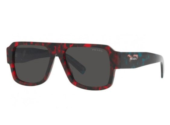 Prada PR22YS 09Z5S0 Red Havana/Dark Grey