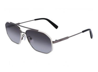 Salvatore Ferragamo SF303SL 026 Dark Ruthenium/White Leather/Grey Gradient