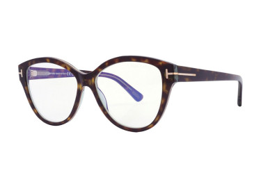 Tom Ford FT5954-B 055 Coloured Havana/Clear Blue Light Block 54mm