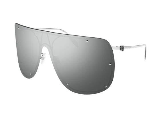 Alexander McQueen AM0313S 007 Silver/Silver Mirror
