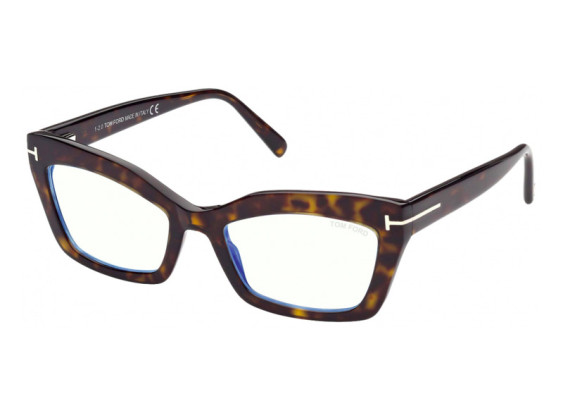 Tom Ford FT5766-B 052 Dark Havana/Clear Blue Light Block 54mm