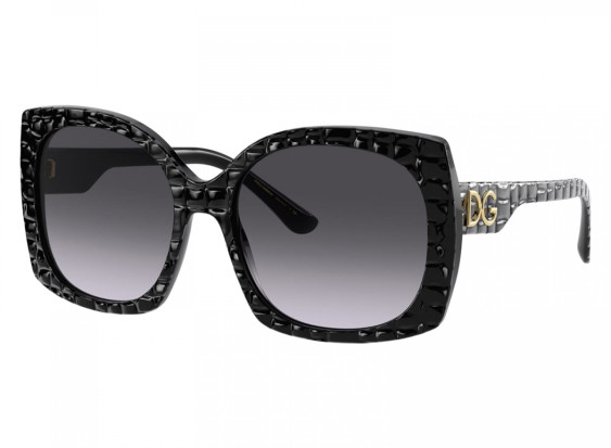 Dolce & Gabbana DG4385F 32888G Black Texture Cocco/Grey