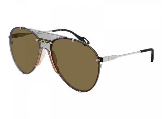 Gucci GG0740S 003 Silver/Brown