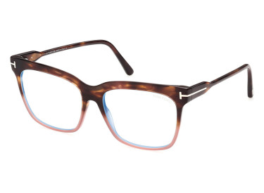 Tom Ford FT5768-B 055 Shiny Havana with Pink/Clear Blue Light Block 54mm