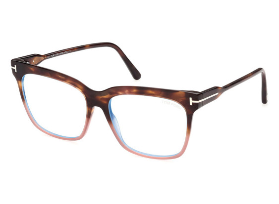 Tom Ford FT5768-B 055 Shiny Havana with Pink/Clear Blue Light Block 54mm