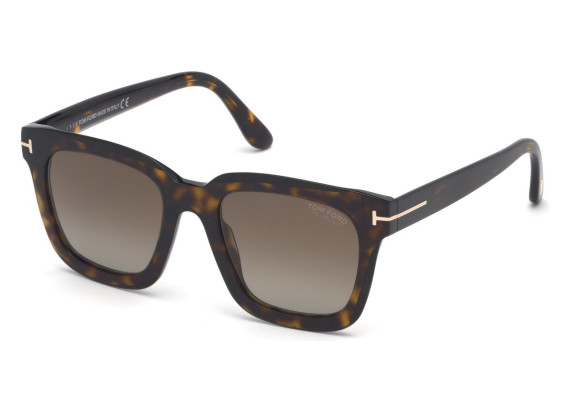 Tom Ford FT0690 52H Shiny Classic Dark Havana/Green Gradient Polarized