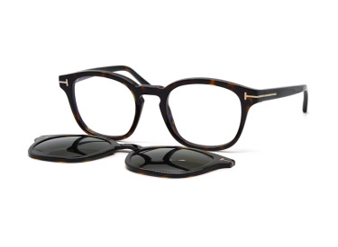 Tom Ford FT5532-B 52E Havana/Blue Block/Brown Clip-On 49mm