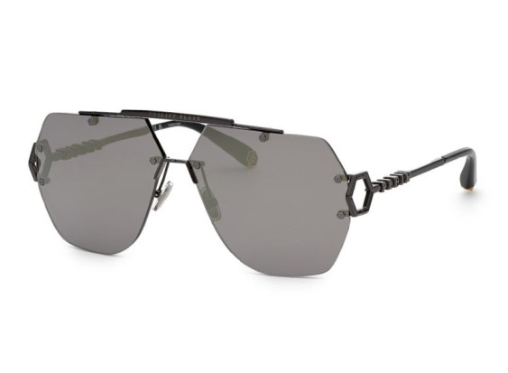 Philipp Plein SPP111 Sleek 672X Black/Grey Silver Mirror