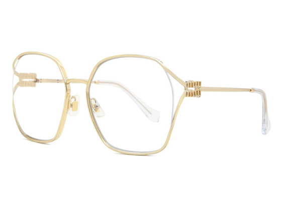 Miu Miu MU52WS 5AK08N Gold/Clear Blue Light Filter