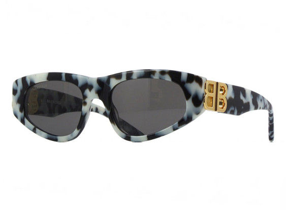 Balenciaga BB0095S 010 White Havana/Grey