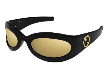 Gucci GG1247S 003 Black/Gold Mirror