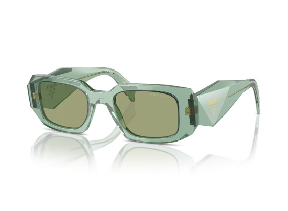 Prada PR17WS 11R10E Transparent Sage/Green Mirror Internal Silver