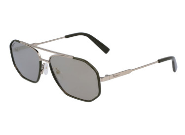 Salvatore Ferragamo SF303SL 726 Gold/Dark Green Leather/Grey