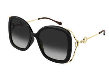 Gucci GG1021S 002 Black with Gold/Grey Gradient