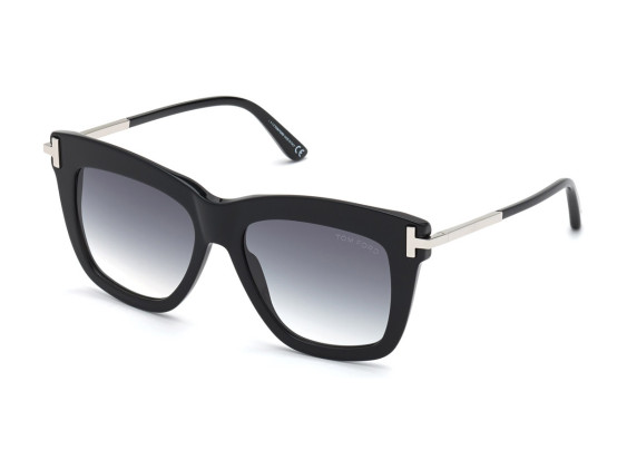 Tom Ford FT0822 01B Shiny Black with Shiny Palladium/Smoke