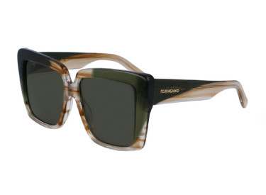 Salvatore Ferragamo SF1060SN 263 Striped Honey/Khaki/Green