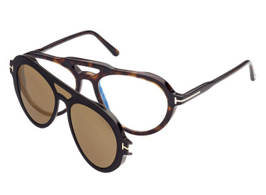 Tom Ford FT5760-B 052 Dark Havana/Black Clip-On Blue Light Block/Roviex 55mm