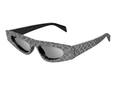 Gucci GG1779S 009 Black with Silver Metal Stud Detail/Grey Silver Mirror