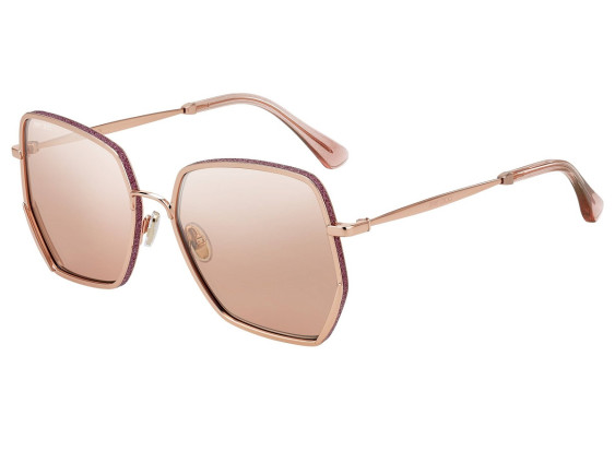 Jimmy Choo ALINE/S EYR/2S Gold Copper Glitter Pink/Pink Mirror