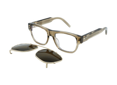 Dior CD DIAMONDO S10I 64BB Shiny Brown/Clear Blue Light Block with Magnetic Clip-On Brown 53mm