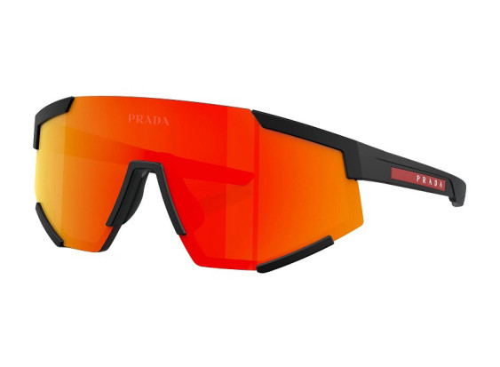Prada Sport PS04WS DG002U Black Rubber/Brown Mirror Orange