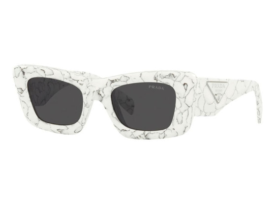 Prada PR13ZS 17D5S0 Matte White Marble/Dark Grey