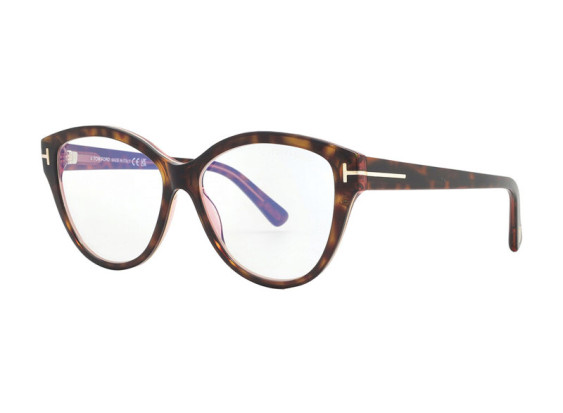 Tom Ford FT5954-B 056 Havana/Clear Blue Light Block 54mm