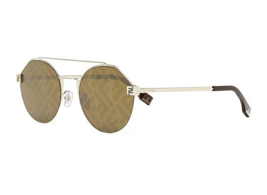 Fendi FE40060U 10G FENDI SKY Gold/Brown with FF Pattern Mirror
