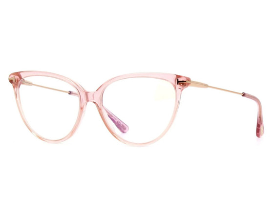 Tom Ford FT5688-B 072 Transparent Milky Pink/Shiny Rose Gold Blue Light Block 55mm